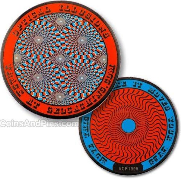 Coins and Pins - CompassRoseGeocoin - blauw / rood