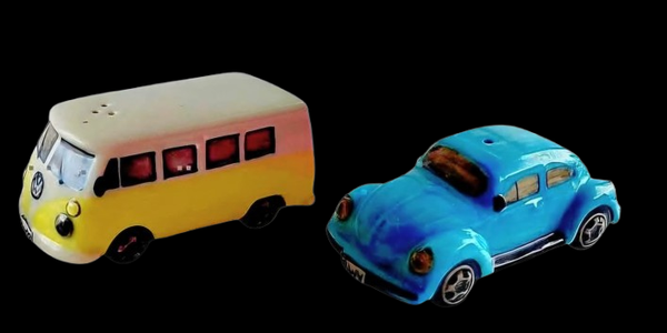 VW ceramic salt and pepper pots