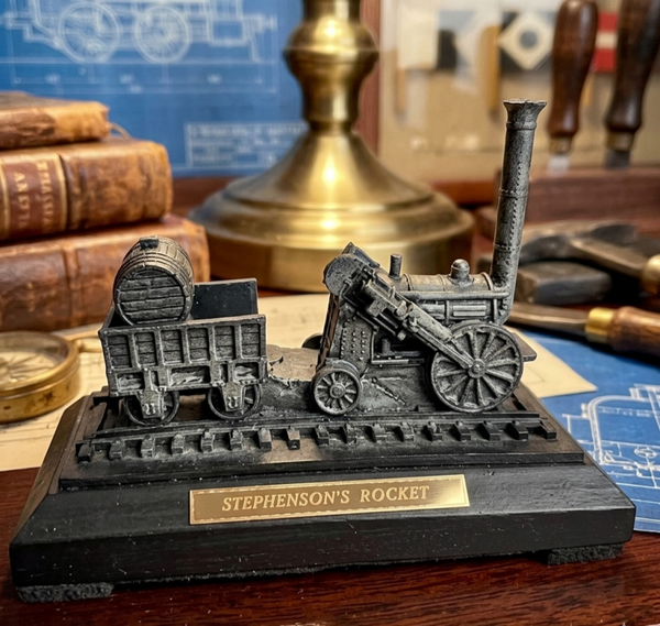 Vintage 1980s Coal Sculpture Stephenson's Rocket