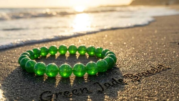 2006 Natural dark green jade gemstone bracelet