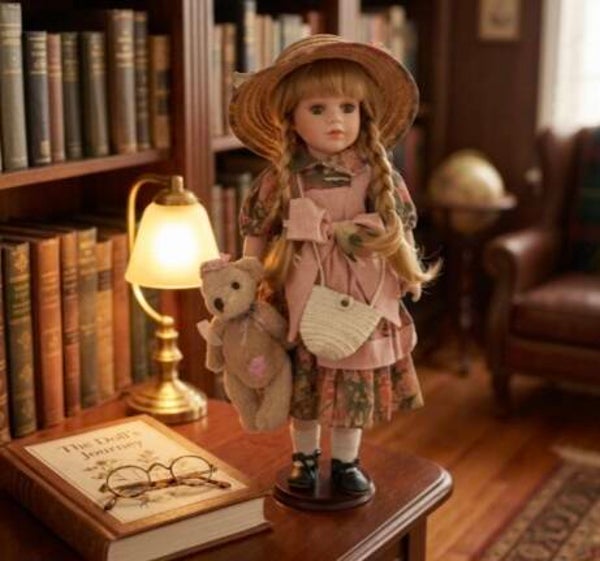 Vintage 1990s Victorian Style Porcelain Doll