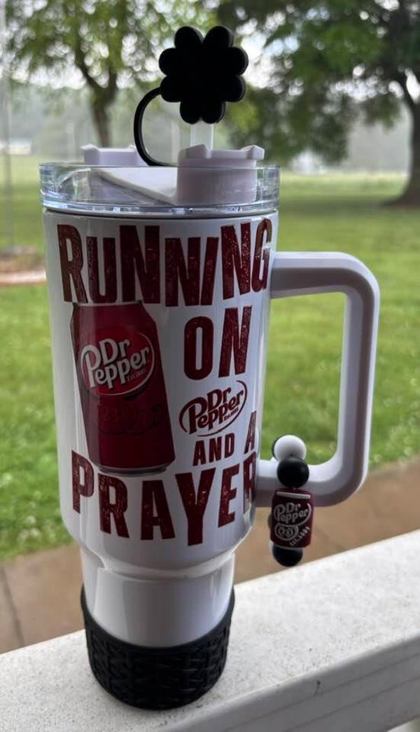 Running on Dr. Pepper and a Prayer Tumbler Set