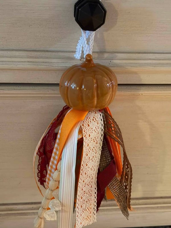 Pumpkin Tassel: Fall Decor with Wire Hanger
