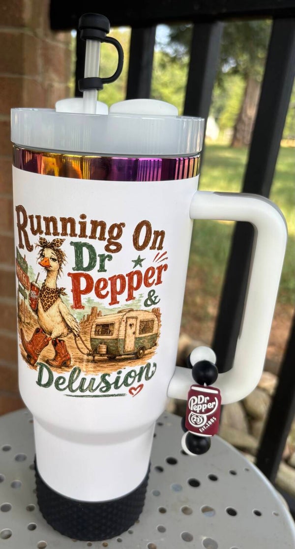 Running on Dr Pepper and Delusion Tumbler Set