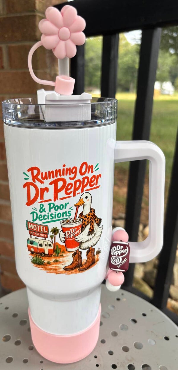 Running on Dr Pepper and Poor Decisions Tumbler Set