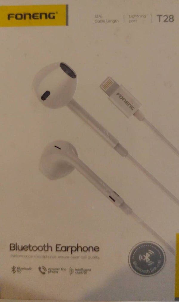 Écouteurs Lightning (avec bluetooth) Foneng T28