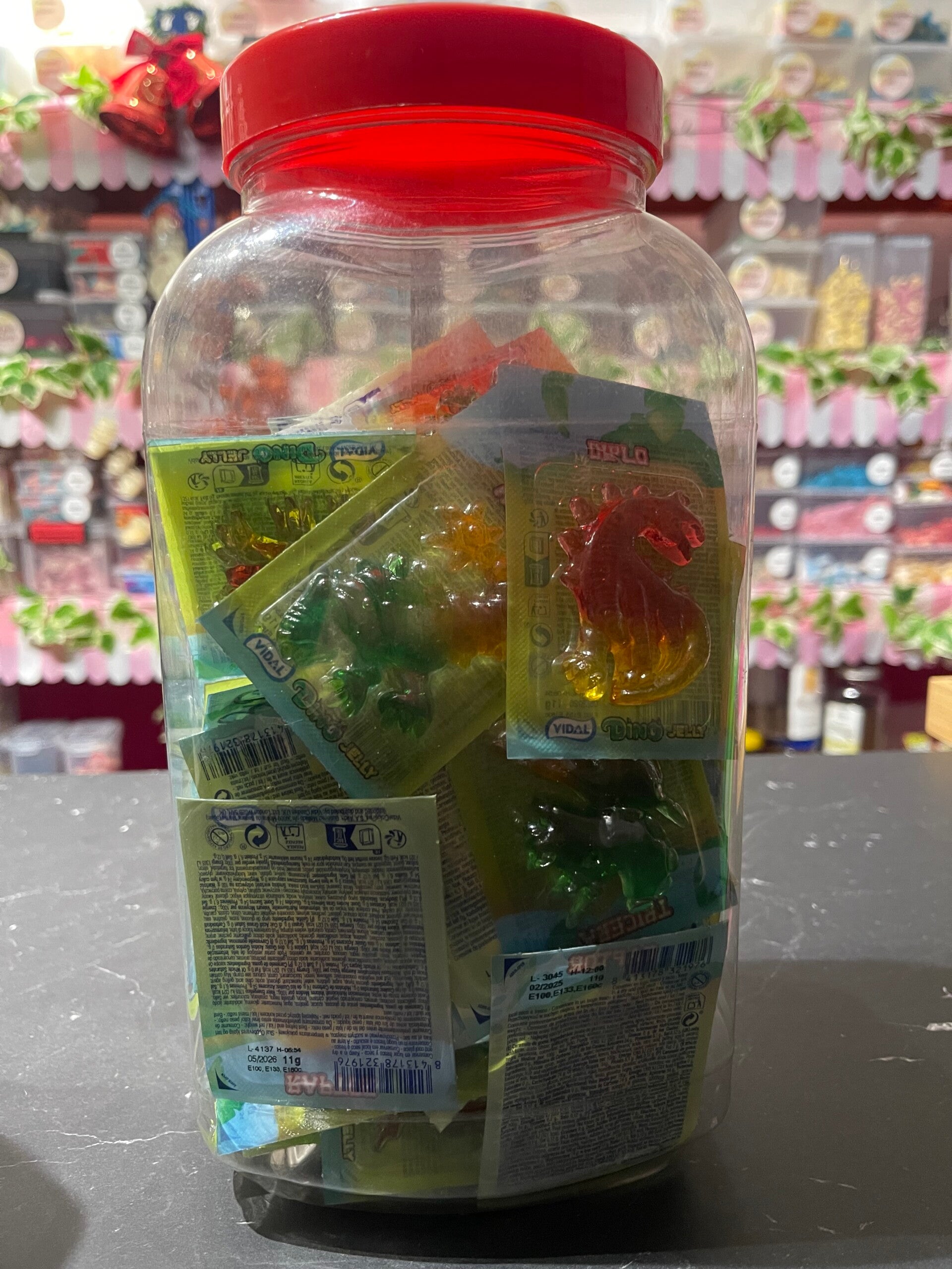 Bocal avec 46 Dino jelly