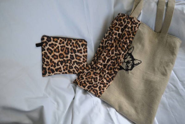 Tote bag brodé + pochette zippée