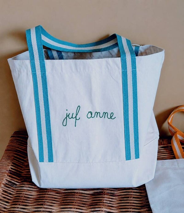 Shopper met gekleurde band