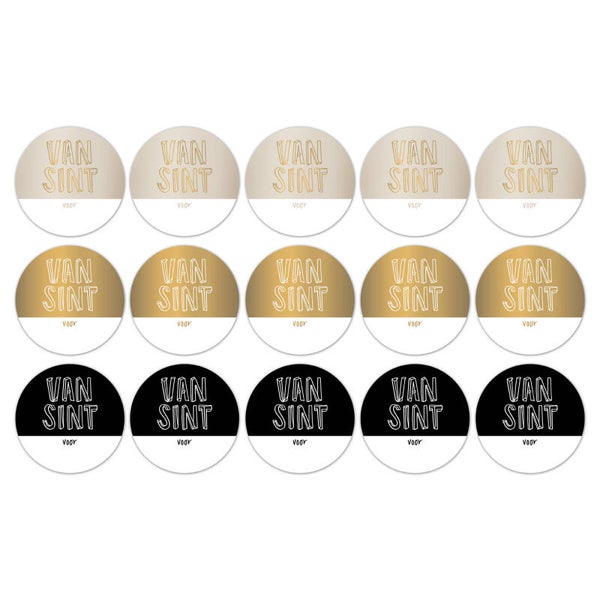 Sticker - van Sint voor.... 9 stuks