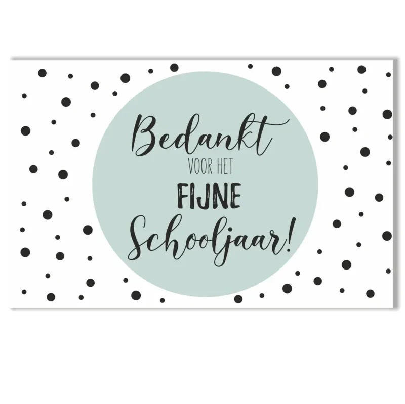 Cadeaukaartje Bedankt voor het fijne schooljaar!