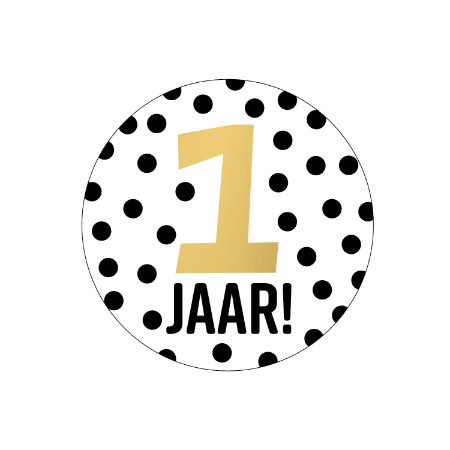 Sticker - 1 jaar!