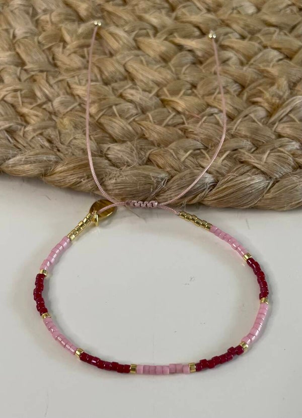 Miyuki armbandje color blocking Bordeaux-Lila
