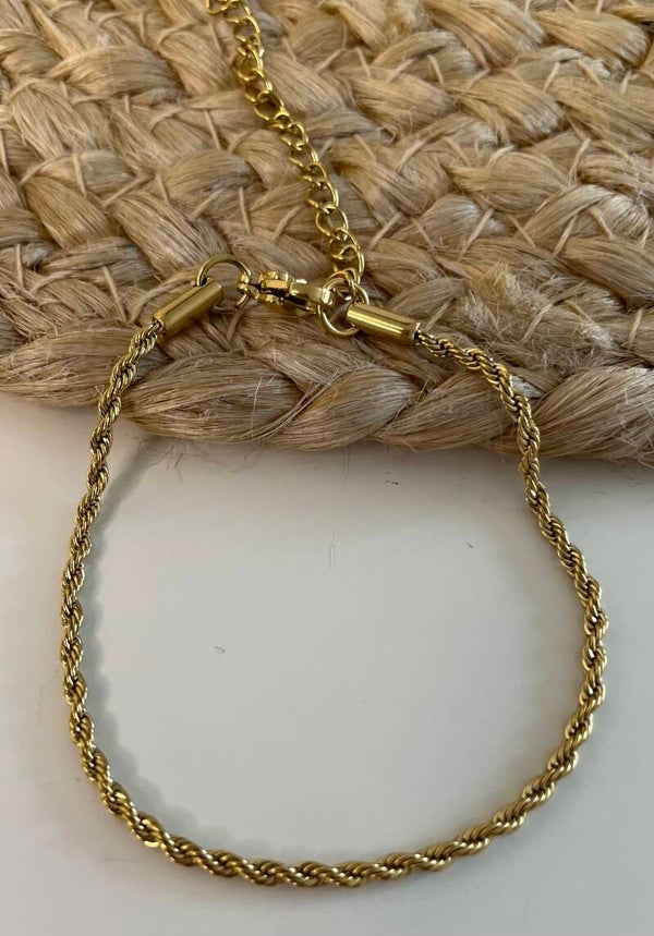 Stalen "Twisted" armband small Goud