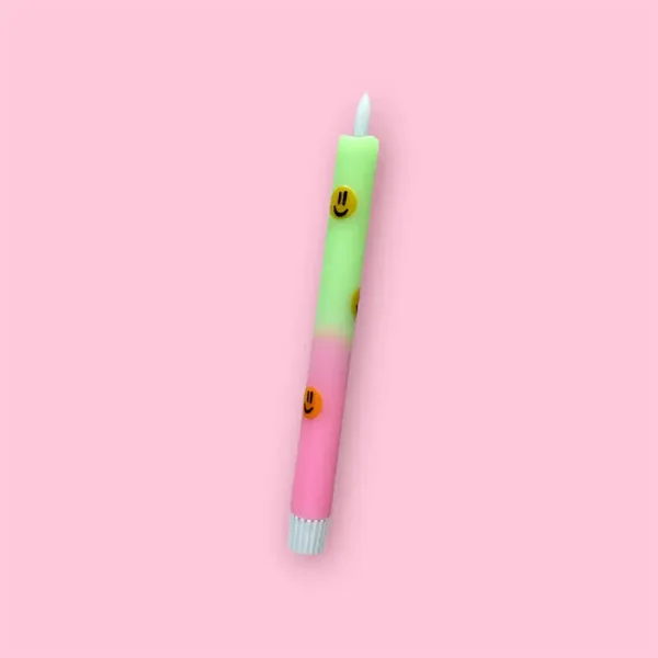 LED-kaars Smiley's neon-roze/neon-groen