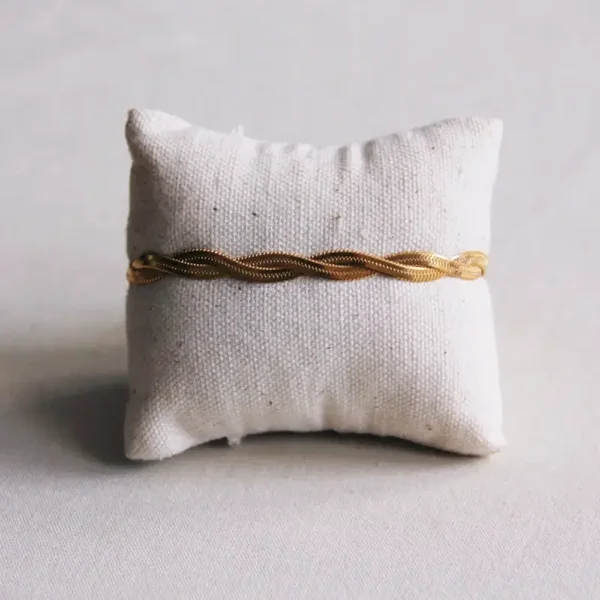 RVS gevlochten snake armband Goud