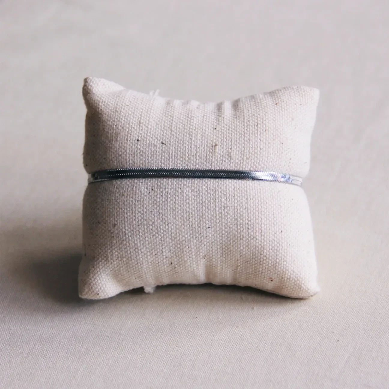 Stalen platte snake Zilver