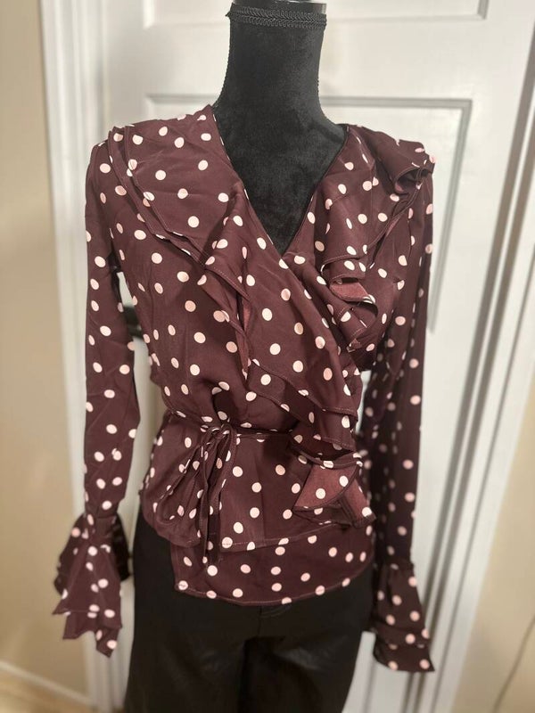 Wikkelblouse met Ruffles & Polkadot
