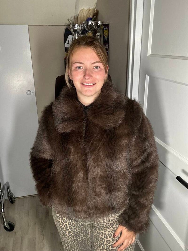 Faux Fur Jacket - Brown