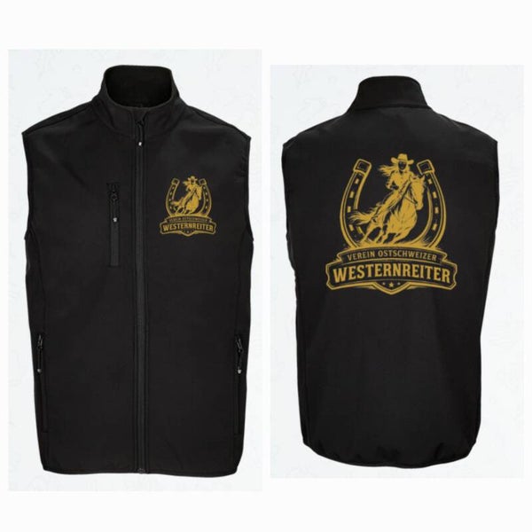 Softshell Weste Herren mit Vereinslogo - gedruckt