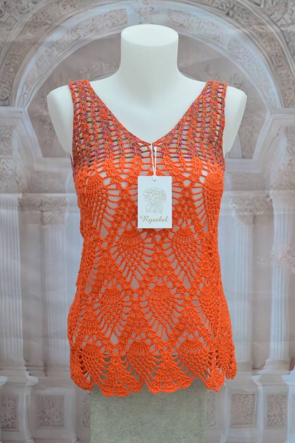 Gehaakte Oranje Top