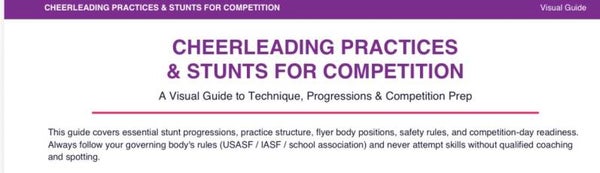 Cheer Competition Practice & Stunt Guide PDF | Coach Practice Plan, Stunt Progressions, Liberty Positions & Competition Checklist