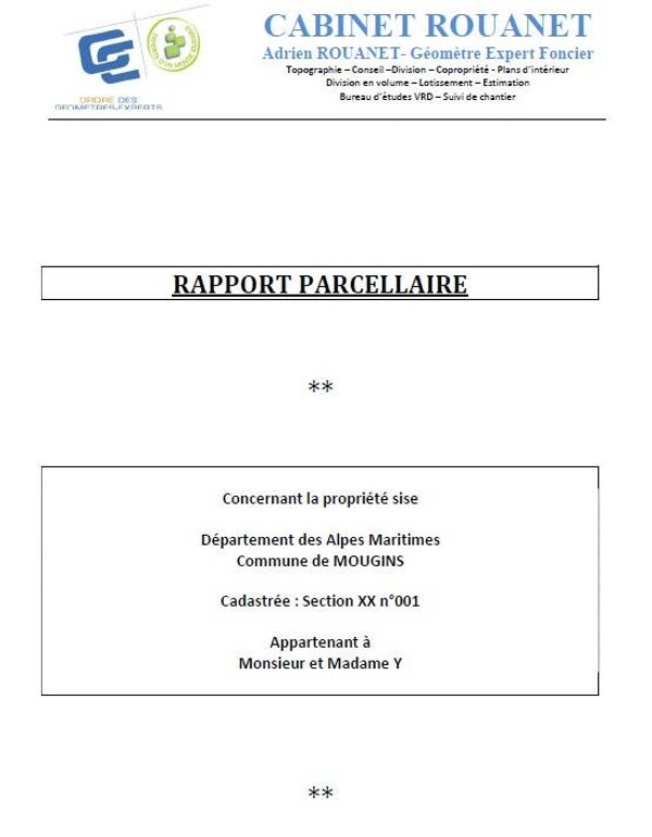 Rapport Parcellaire
