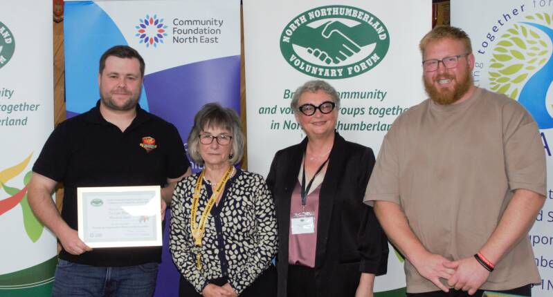 •	Project/Organisation of the Year Runner-up - The Liam Muckle Memorial Shield with Ann Short (Cancer Cars) and Terri Bearhope (Vice President of NNVF)