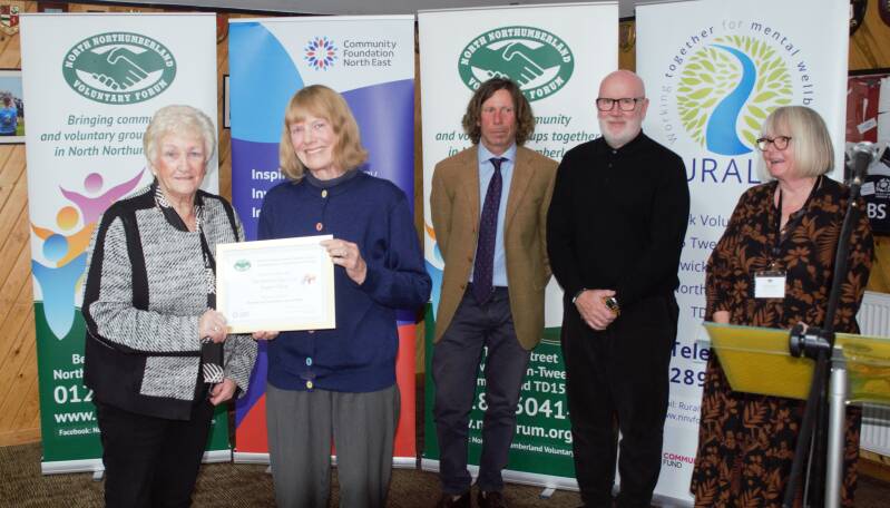 •	Grassroots Runner-up - The Berwick Sight Loss Support Group featured with Kevin Bolton and Gary Greenaway (Andy's Man Club) and Jan Casson (Vice-Chair of the NNVF)