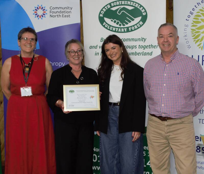 •	Commercial Business Award Runner-up - Simpson McCreath Trust with Melanie Deans (Director of NNVF) and James Tomlinson from The Masons Arms Norham