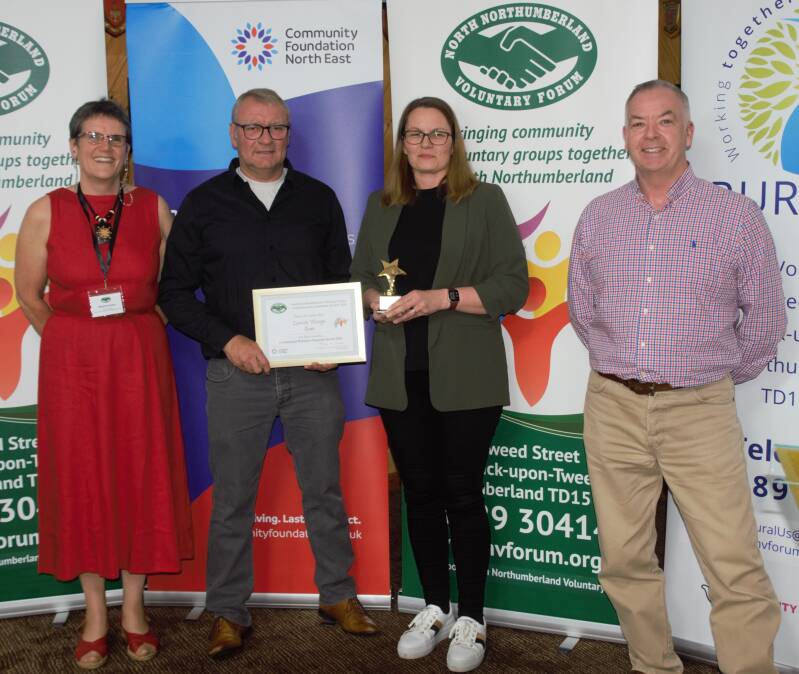 •	Commercial Business Award Winner - Lowick Village Store with Melanie Deans (Director of NNVF) and James Tomlinson from The Masons Arms Norham