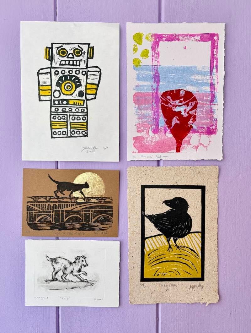 Artists featured in image (clockwise from top left): Julia Davies, Nadia Thompson, Mandy Lee, Margaret Jones, Lucy Henzell-Thomas. 