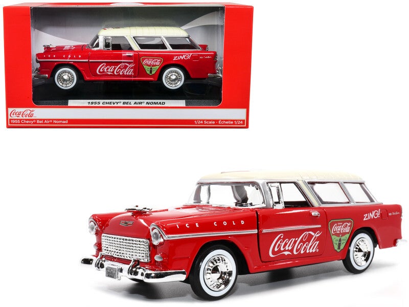 1955 Chevrolet Bel Air Nomad Coca-Cola 1/24 Scale Diecast Model 424057