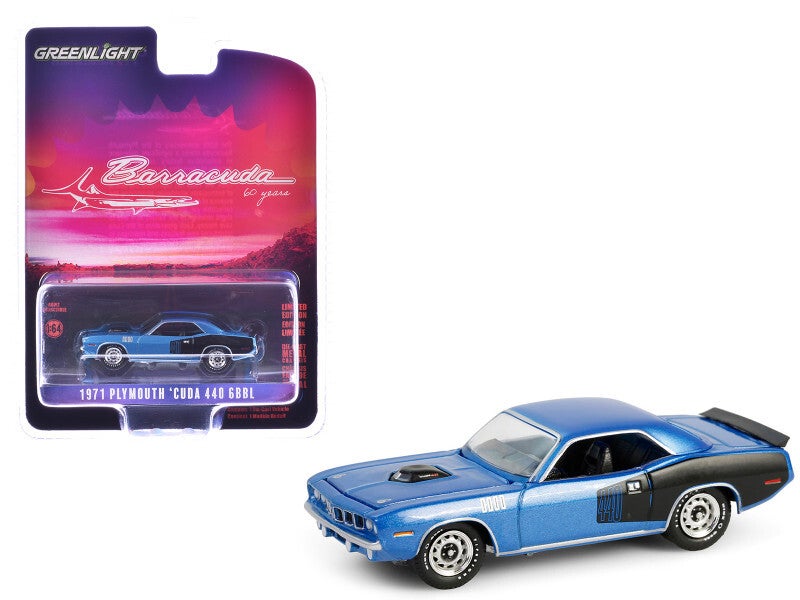 1971 Plymouth Barracuda 440 6BBL 1/64 Scale Diecast Model 28160D