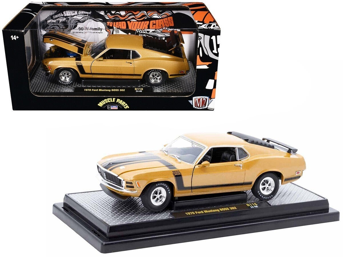 1970 Ford Mustang Boss 302 Gold 1/24 Scale Diecast Model 40300-118B