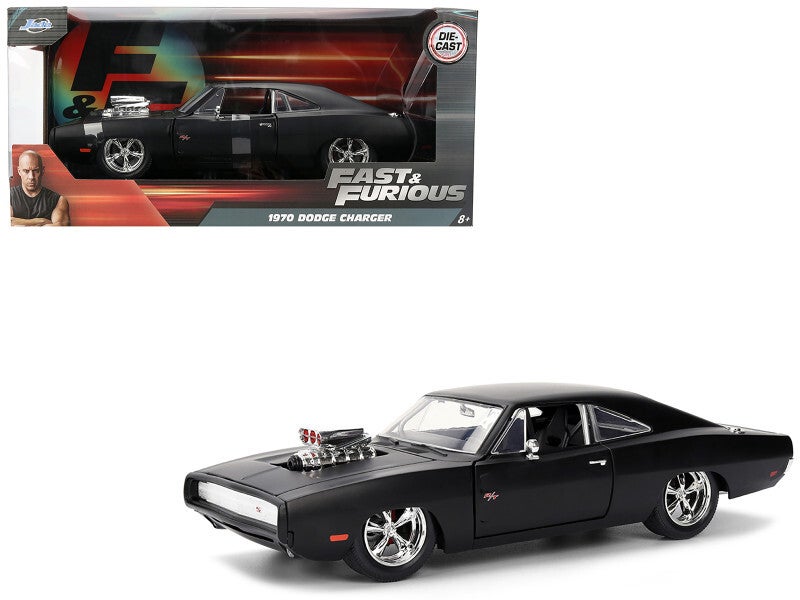 1970 Dodge Charger R/T Matt Black 1/24 Scale Diecast Model 35729