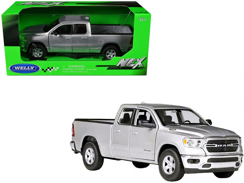 2019 Dodge Ram 1500 Pickup Truck Silver 1/27 Scale Diecast Model 24104