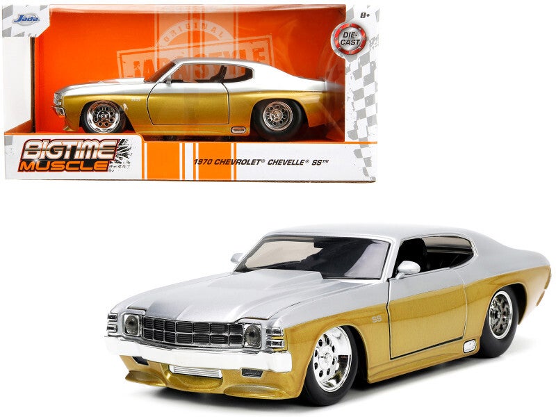 Vintage 1970 Chevrolet Chevelle SS 1/24 Scale Die cast Model Car - Gold & Silver Jada Collectible 34116