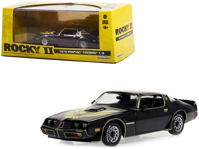1979 Pontiac Firebird Trans Am 1:43 Scale Die cast Model - Black 'Rocky II' Movie Car by Greenlight 86616
