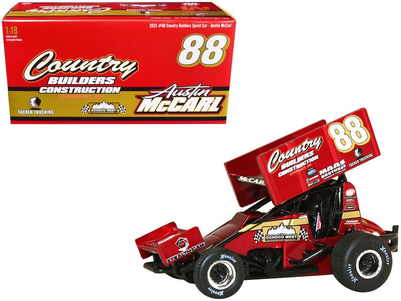 Winged Sprint Car #88 Austin McCarl 1/18 Scale Diecast A1823011