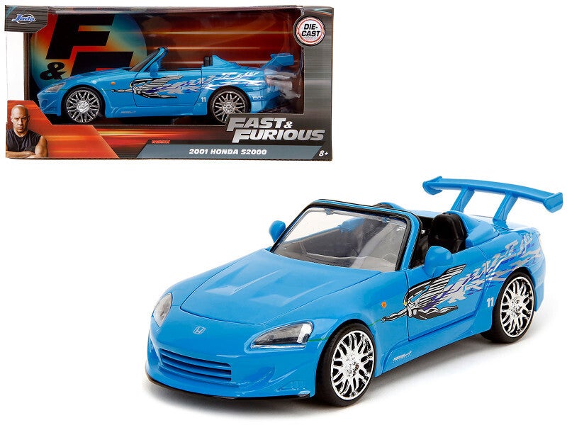 2001 Honda S2000 Blue 1/24 Scale Diecast Model 35875
