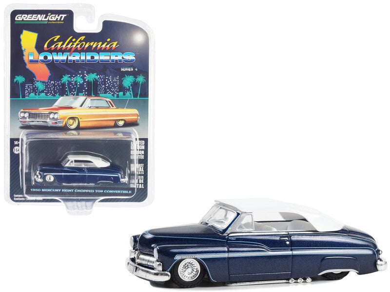 1950 Mercury Eight Convertible Lowrider Die cast Model - Dark Blue 1/64 Scale by Greenlight Limited Edition 63050B