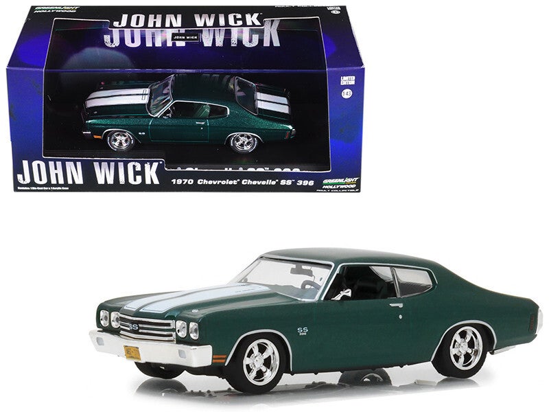 1970 Chevrolet Chevelle SS 396 Green John Wick 1/43 Scale Diecast Model 86541