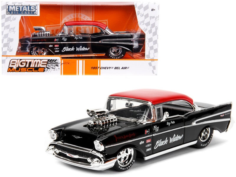 1957 Chevrolet Bel Air Black Widow 1:24 Scale Die cast Model Car by Jada - 30533