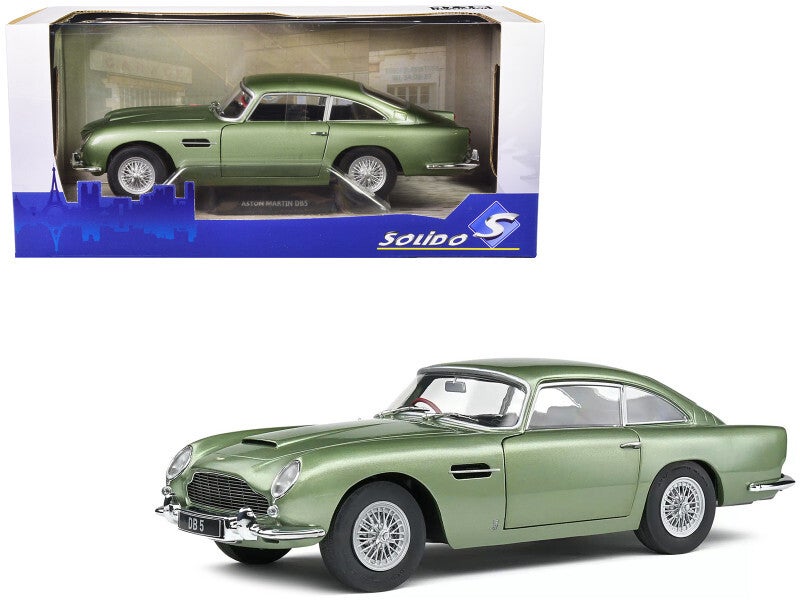 1964 Aston Martin DB5 RHD Porcelain Green 1:18 Scale Die cast Model Car by Solido S1807102