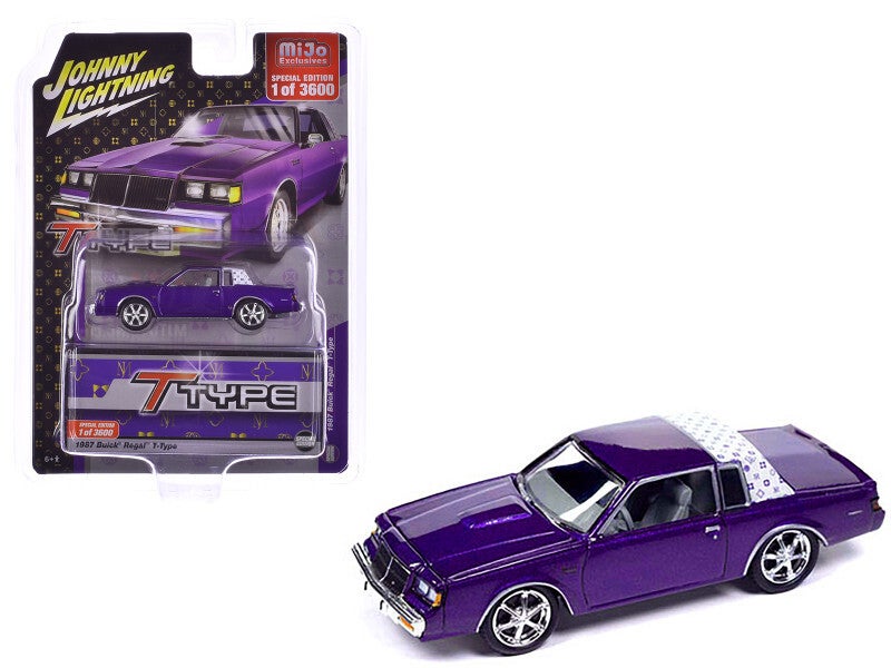 1987 Buick Regal T-Type Purple 1/64 Scale Diecast Model JLCP7475