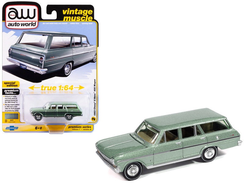 1963 Chevrolet II Nova 400 Wagon 1/64 Scale Diecast 64492-AWSP183B