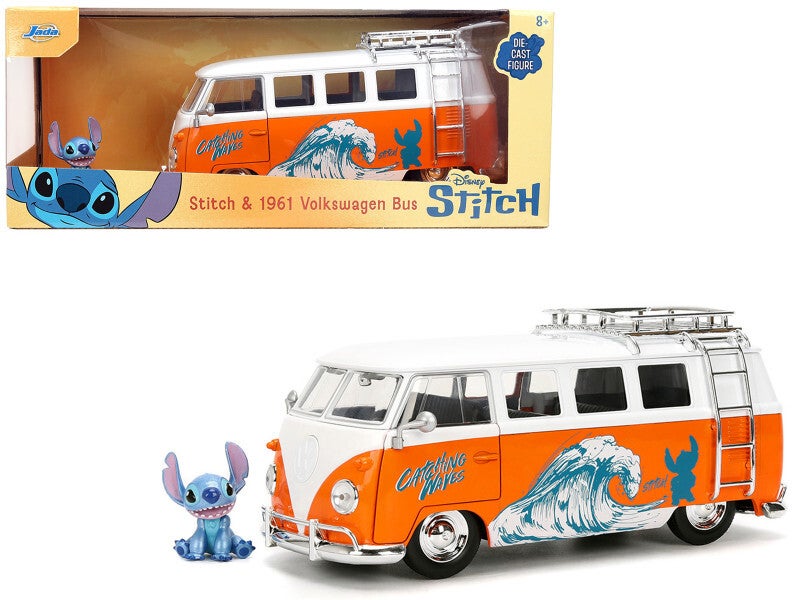 1961 Volkswagen Bus W/Stitch Figurine 1/24 Scale Diecast Model 36340