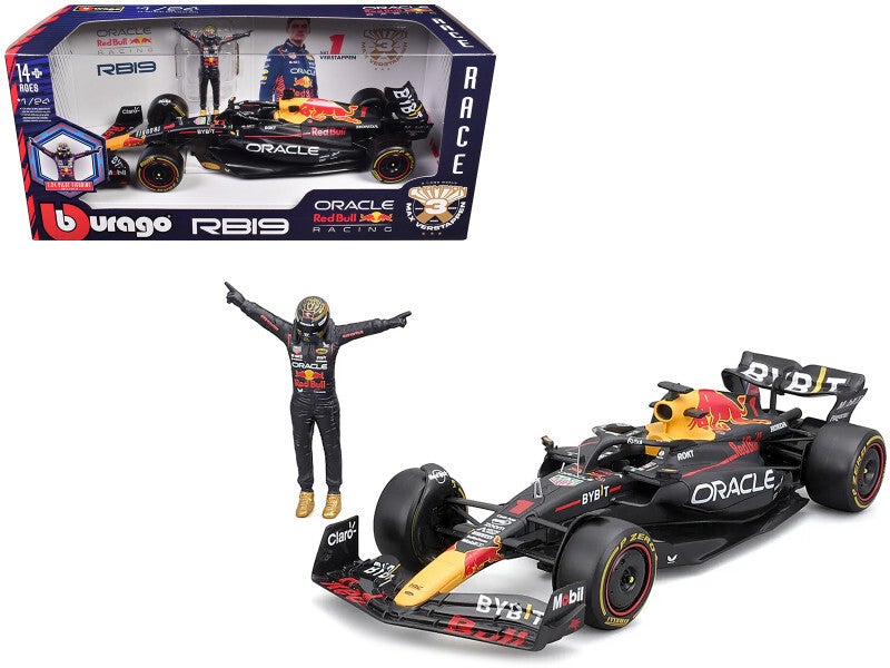 Red Bull RB19 Verstappen F1 Champion W/Figurine 1:24 Scale Diecast 28036SP