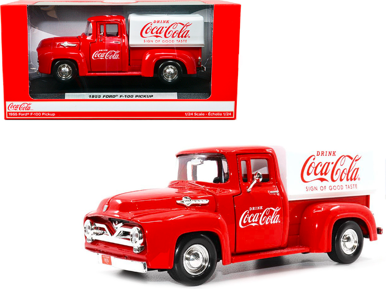 1955 Ford F-100 Pickup Coca-Cola 1/24 Scale Diecast Model 424050